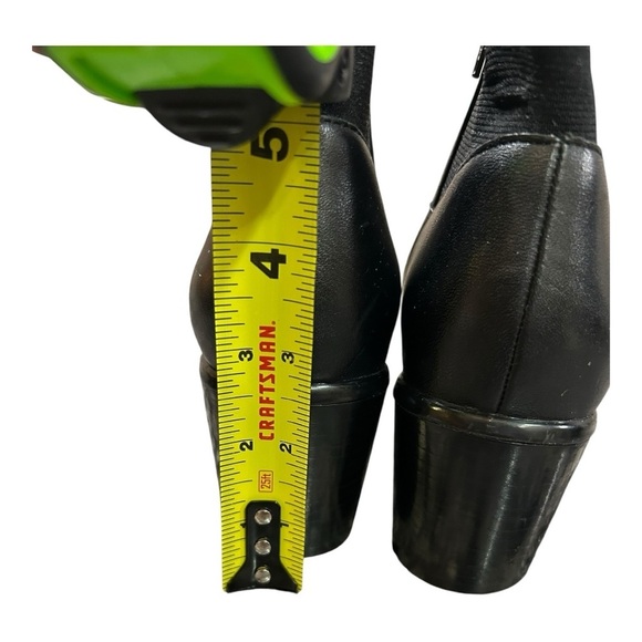 NICOLE Black Leather Button High Heels Ankle BOOTS Womens Shoes Sz 7.5 - Picture 5 of 12